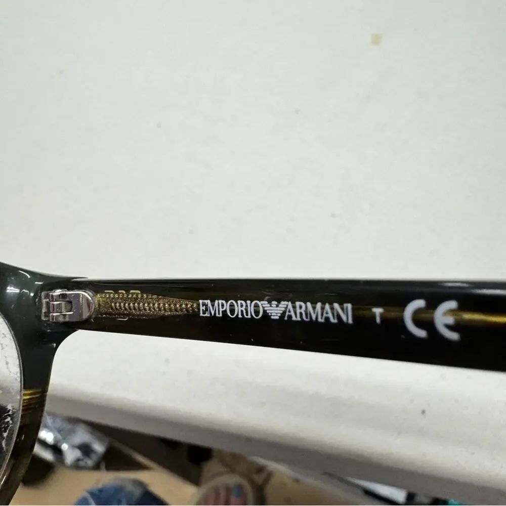 Giorgio Armani Green Tortious Shell Eye Glasses Frames Only Unisex